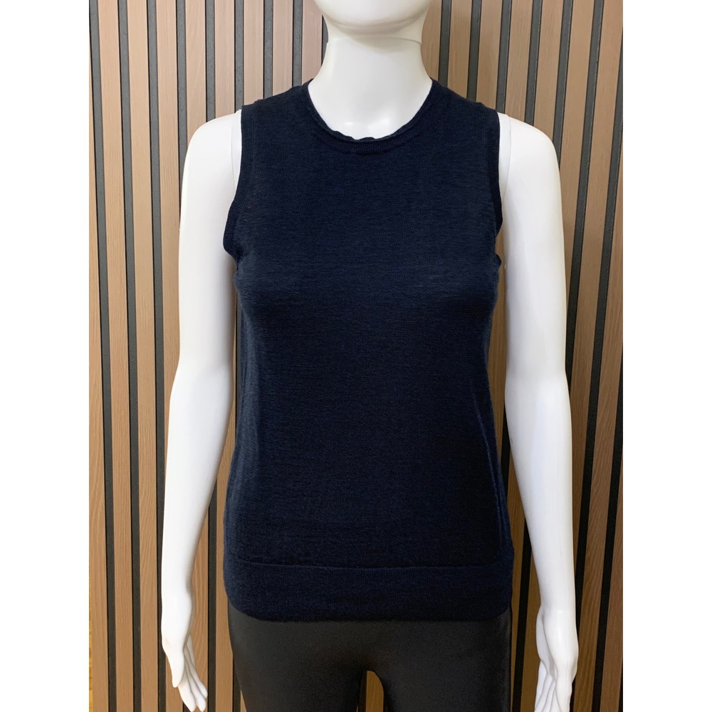 Banana Republic Women's Navy Blue 100% Merino Wool Sleeveless Knit Top Size M